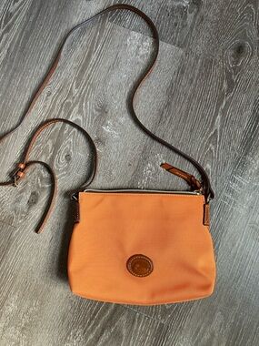 Dooney & Bourke Orange Crossbody Bag with Brown Trim